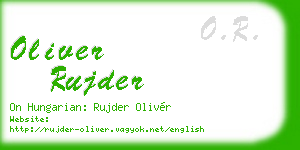 oliver rujder business card