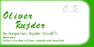 oliver rujder business card